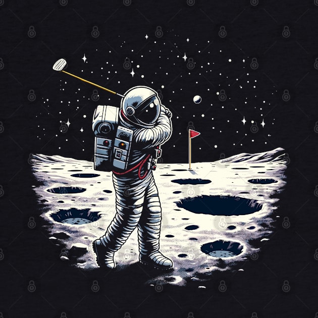 Golf Novelty Funny Astronaut Golfing Funny Golf by KsuAnn